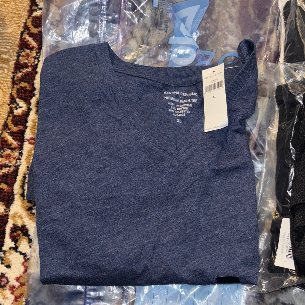 Banana Republic Heather Blue V-Neck Tee